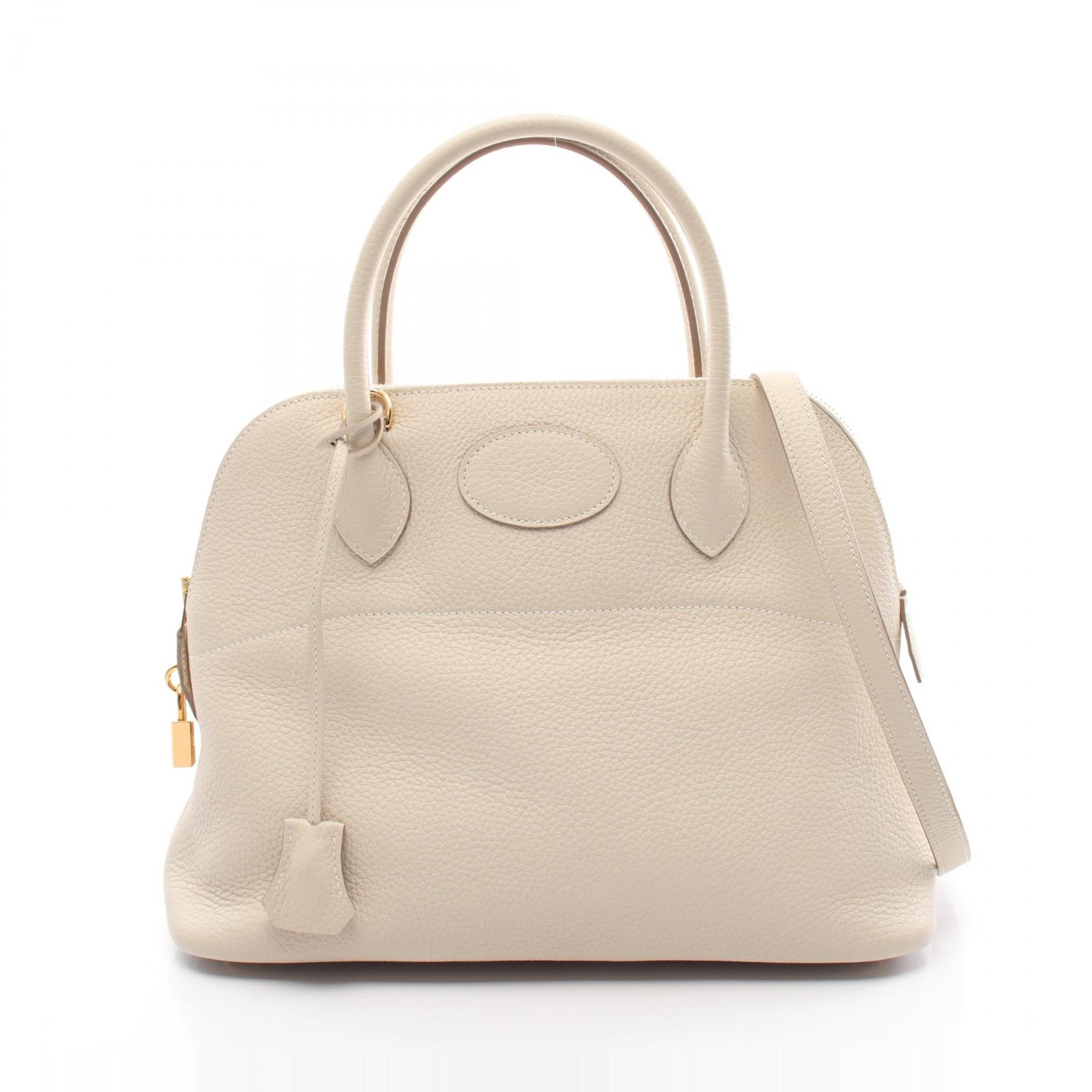 Hermes Bolide 31 Clemence Handbag Ivory