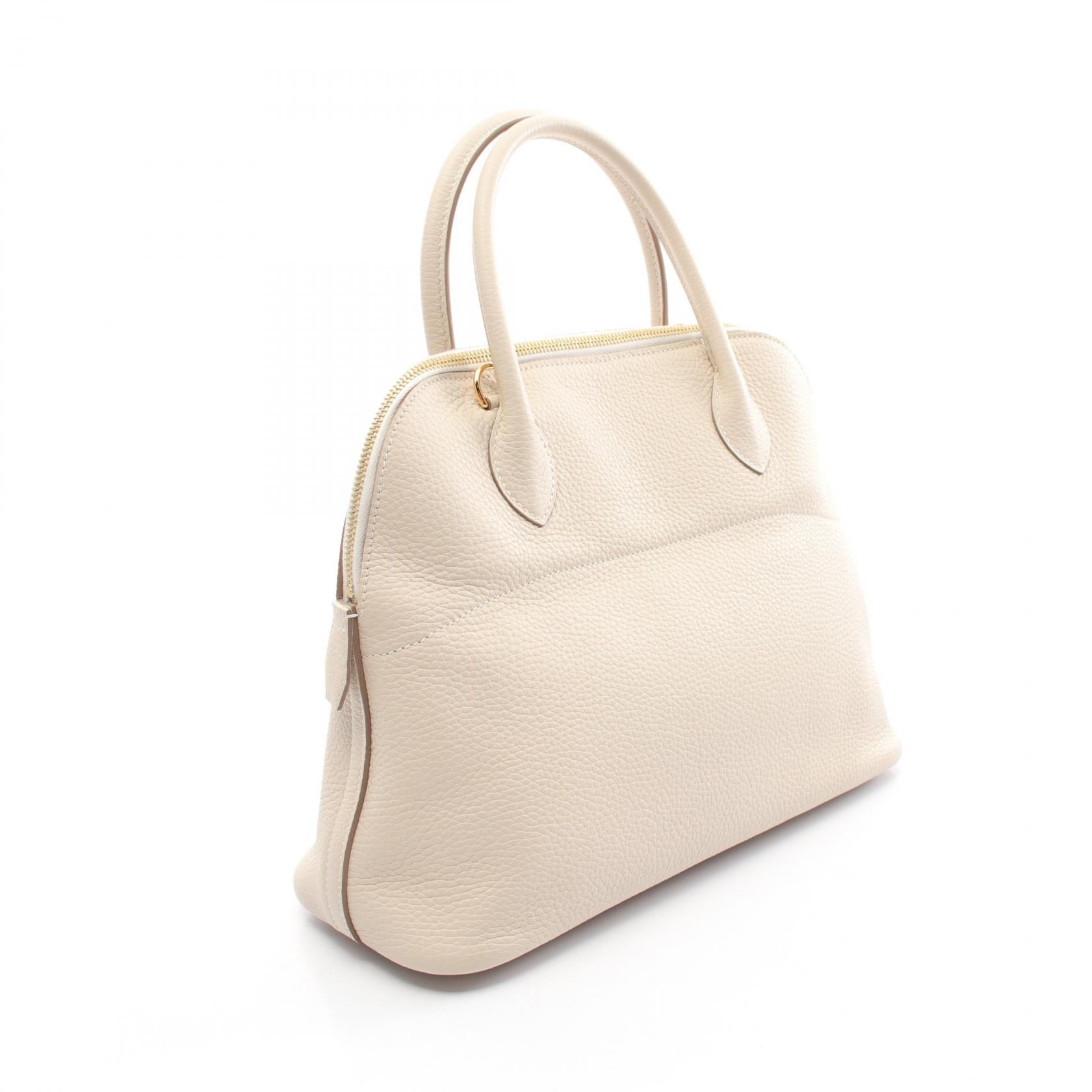 Hermes Bolide 31 Clemence Handbag Ivory