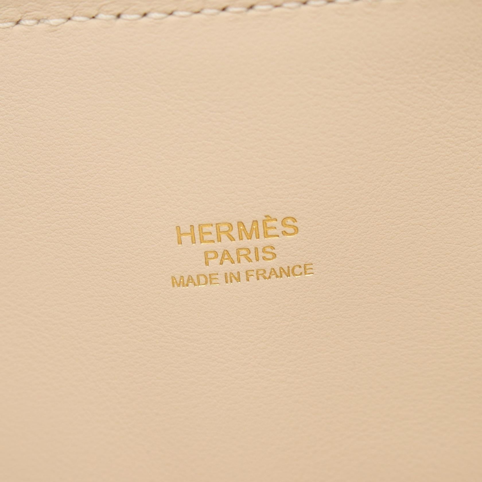 Hermes Bolide 31 Clemence Handbag Ivory