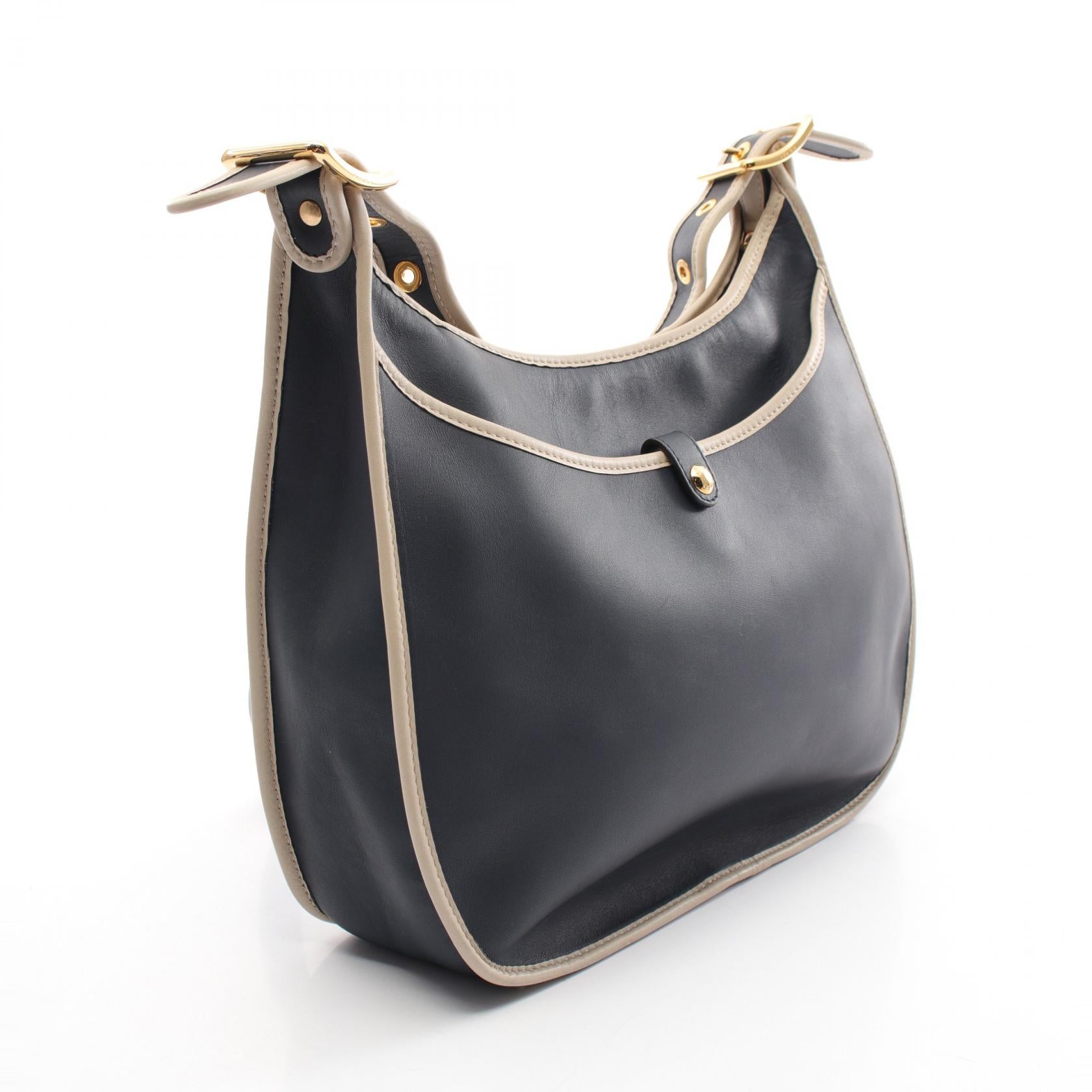 Loewe Leather Sofia Shoulder Bag Navy/Ivory