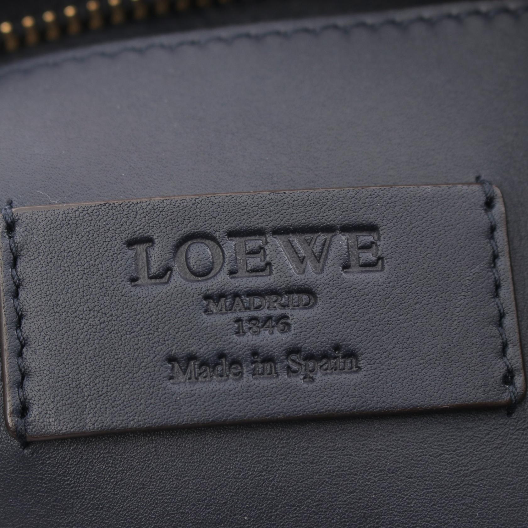 Loewe Leather Sofia Shoulder Bag Navy/Ivory