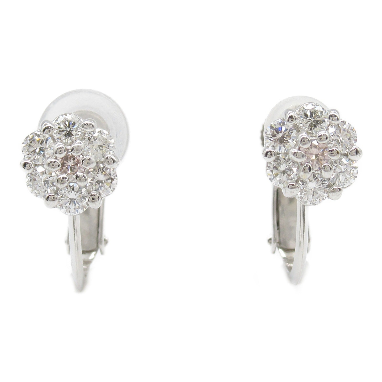 K18WG White Gold Diamond Earrings