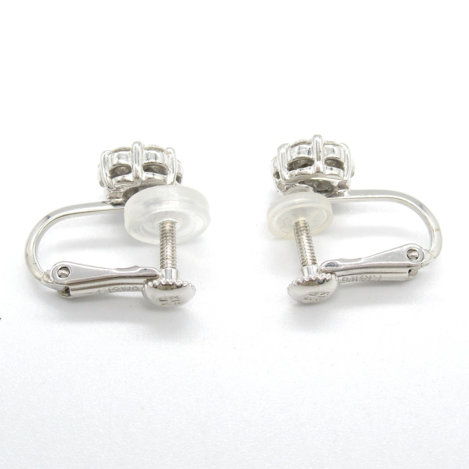 K18WG White Gold Diamond Earrings