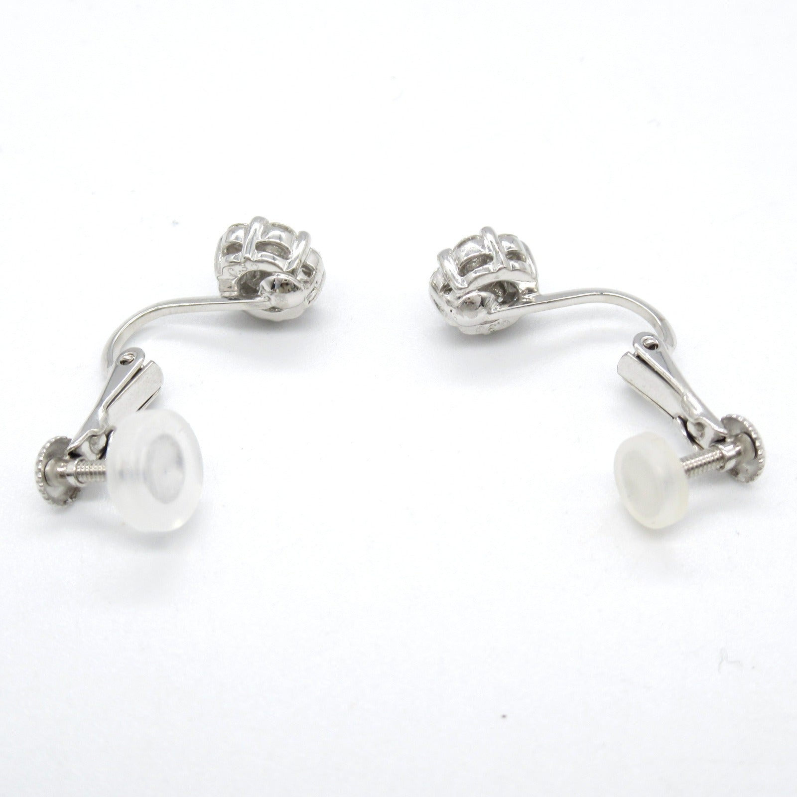 K18WG White Gold Diamond Earrings