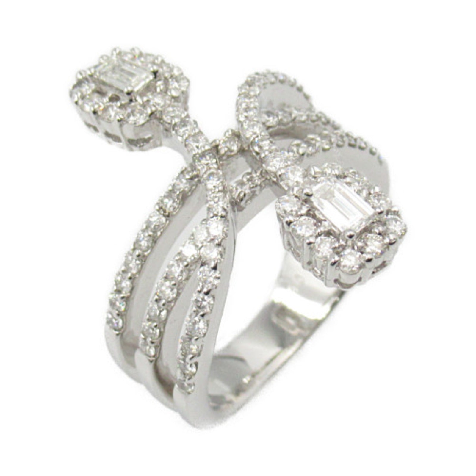 K18WG White Gold Diamond Ring Jewelry