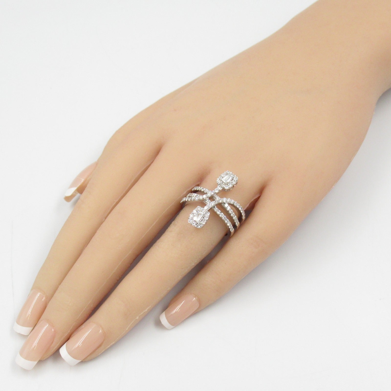 K18WG White Gold Diamond Ring Jewelry