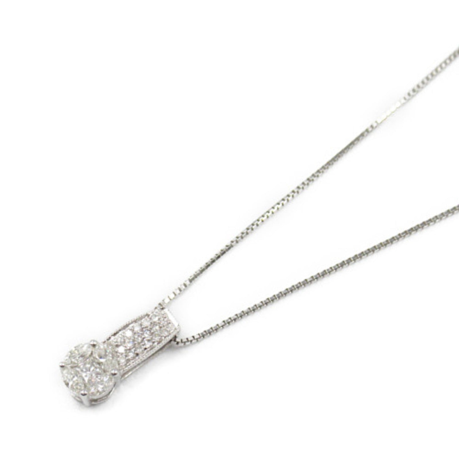 K18WG White Gold Diamond Necklace