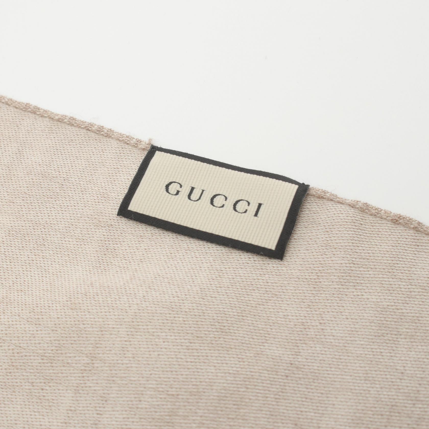 Gucci Wool Silk GG Pattern Scarf