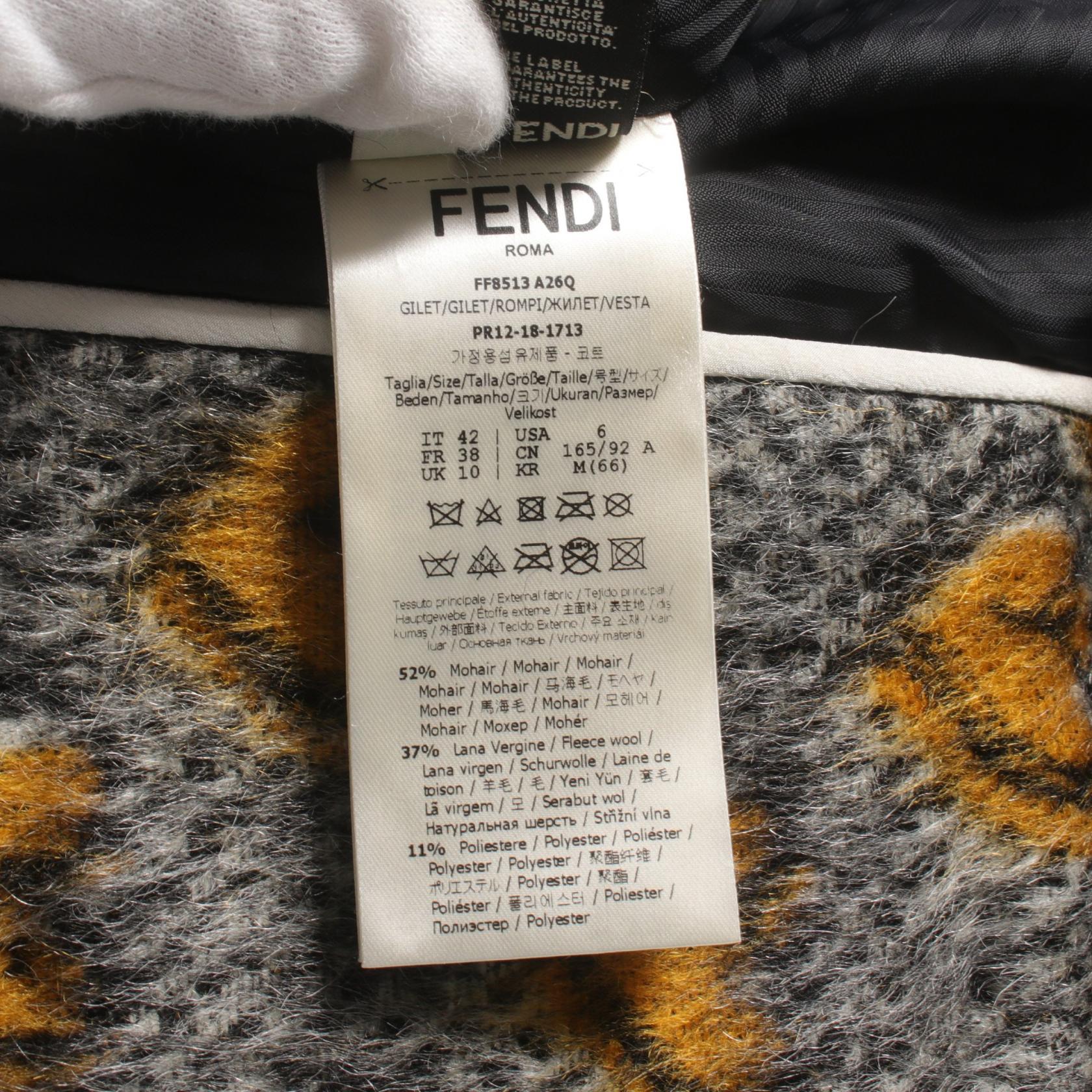 Fendi Wool Mohair Fox Fur Vest