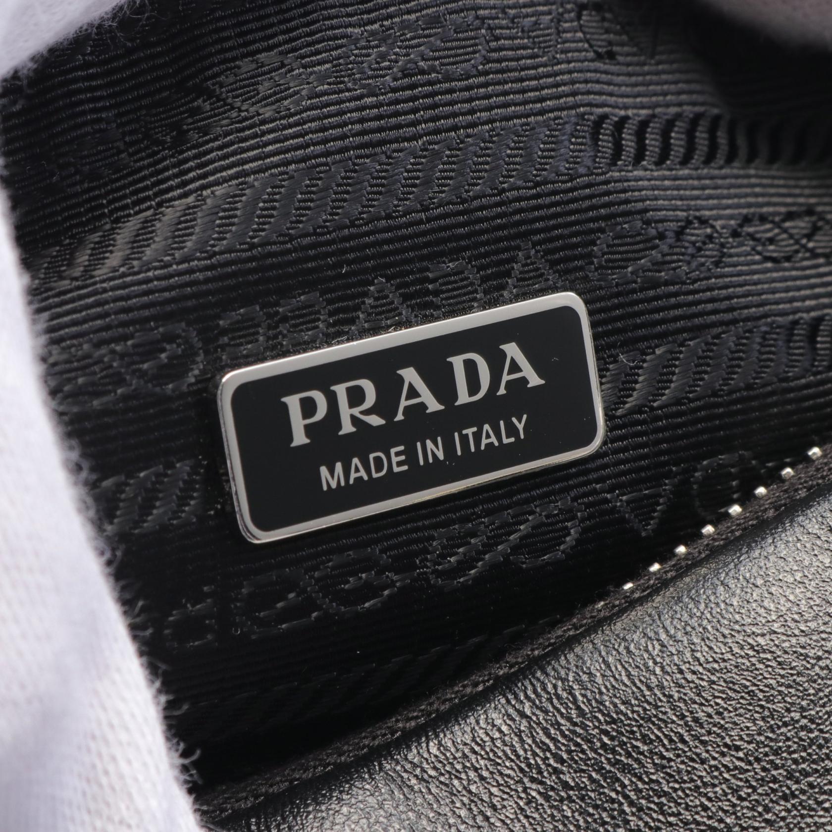 Prada Leather Triangle Shoulder Bag Black