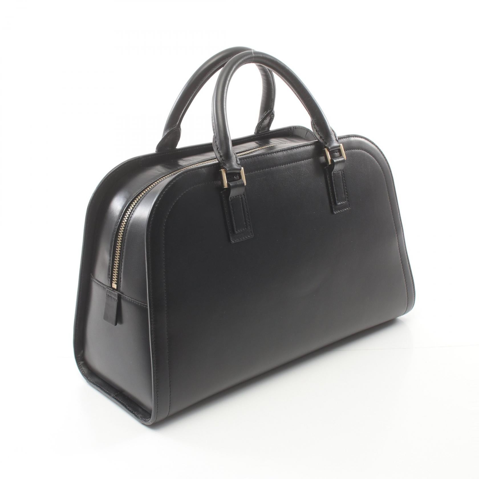 Celine Triomphe Leather Handbag Black