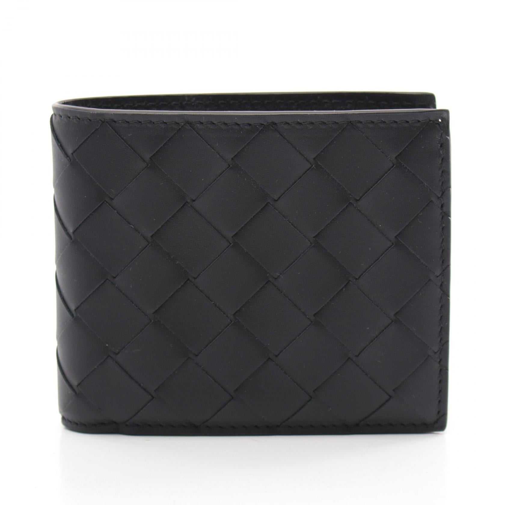 Bottega Veneta Leather Intrecciato Wallet Black