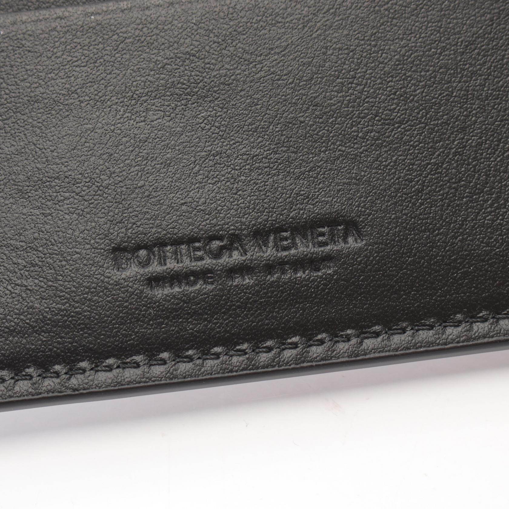 Bottega Veneta Leather Intrecciato Wallet Black