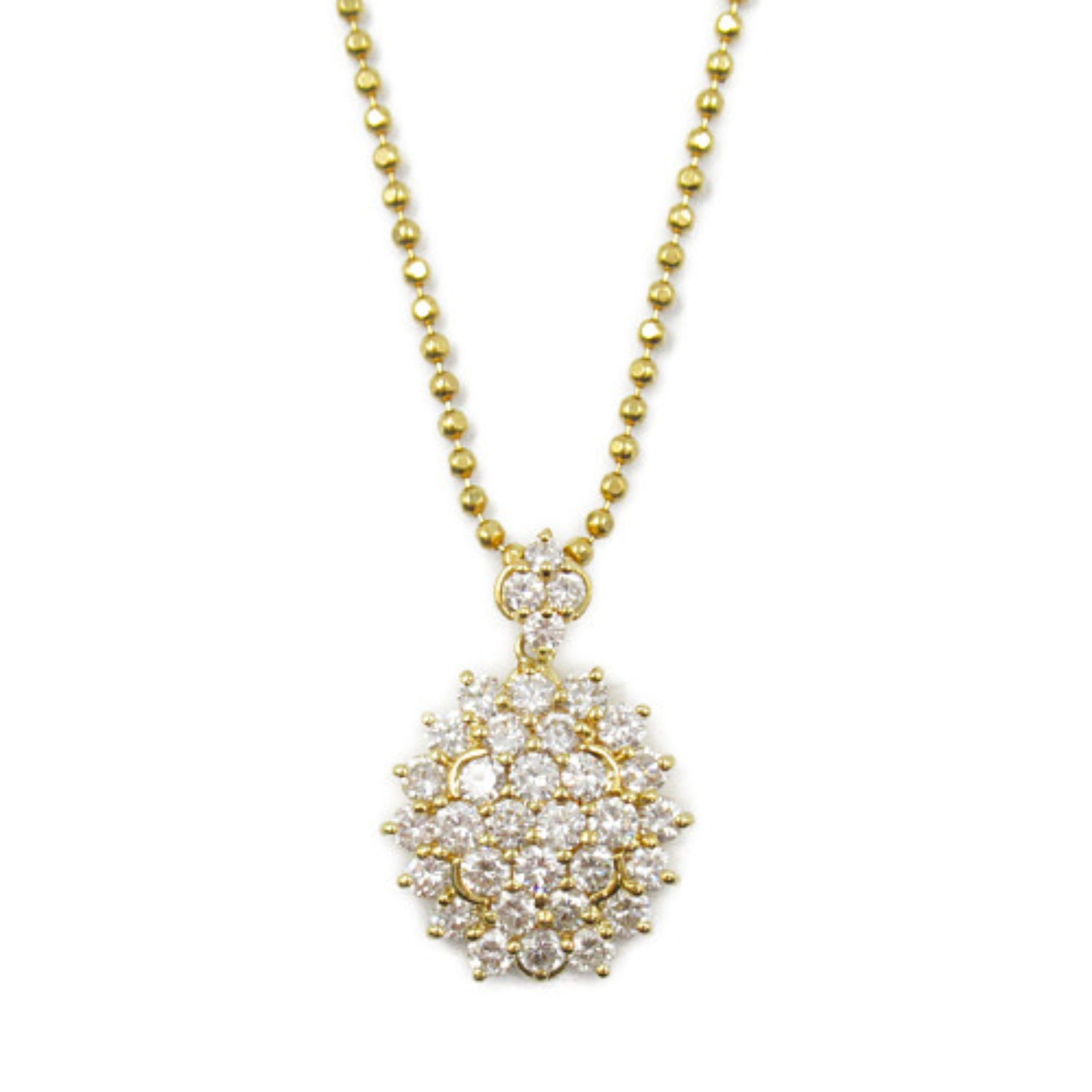 K18 Yellow Gold Diamond Necklace Jewelry