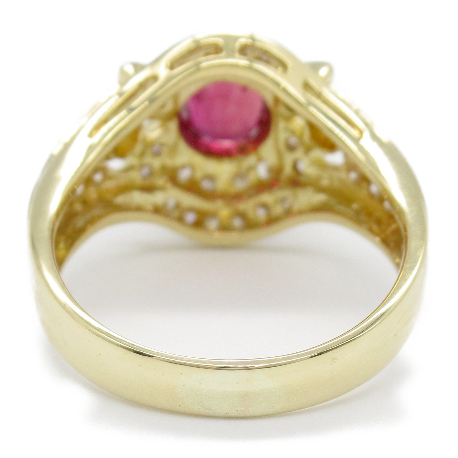 Ruby Diamond Ring K18 Yellow Gold