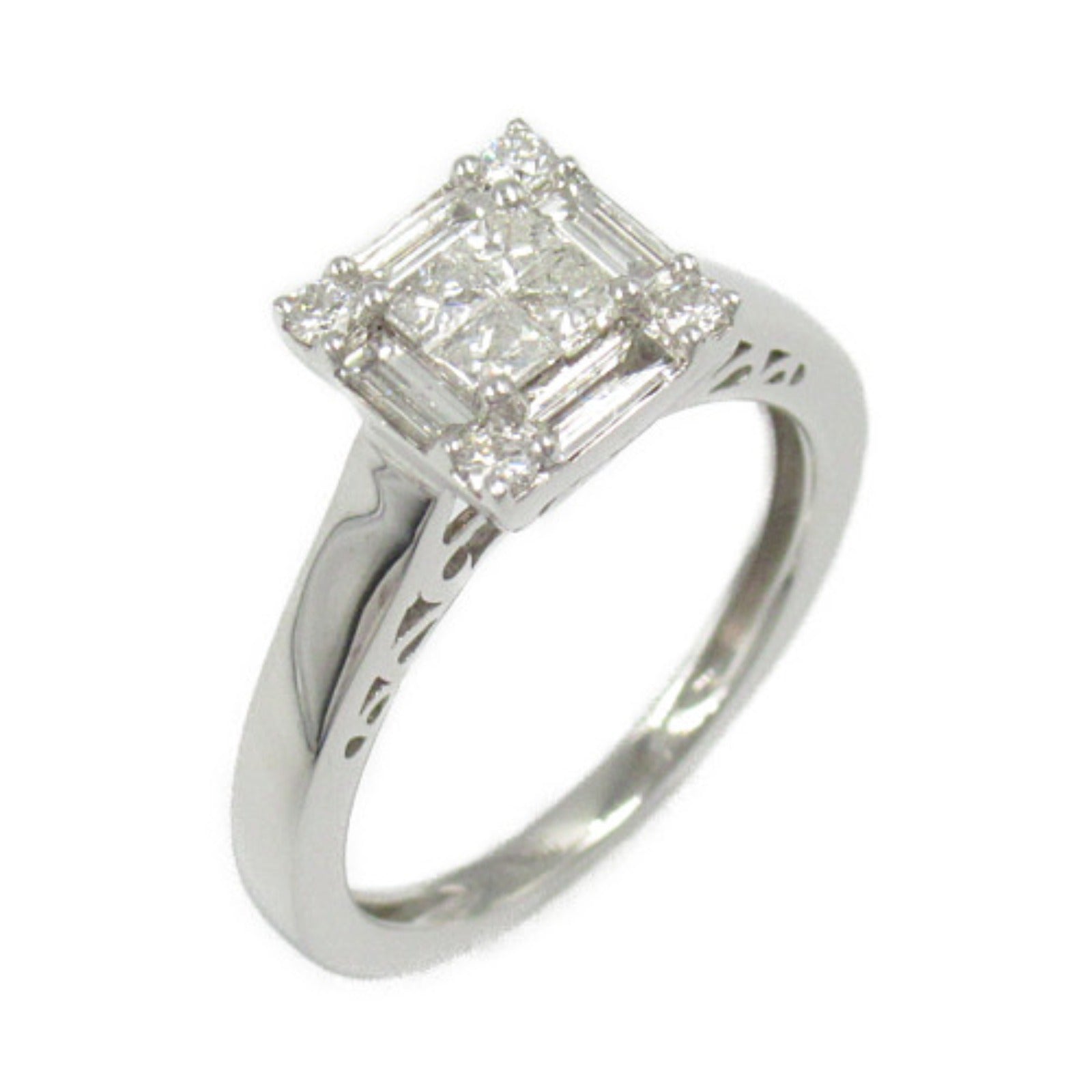 K18WG White Gold Diamond Ring Jewelry