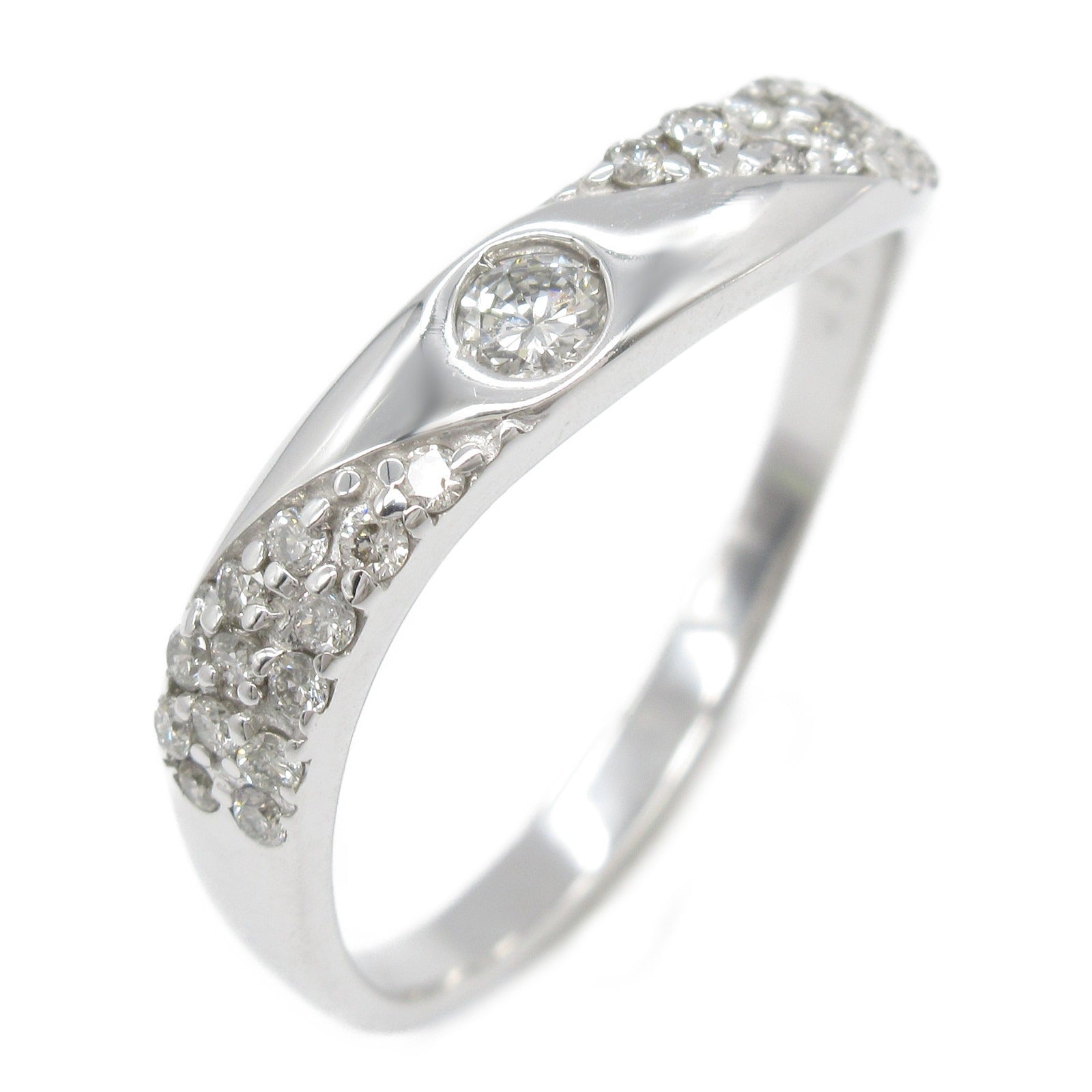 Diamond Ring K18WG White Gold Jewelry