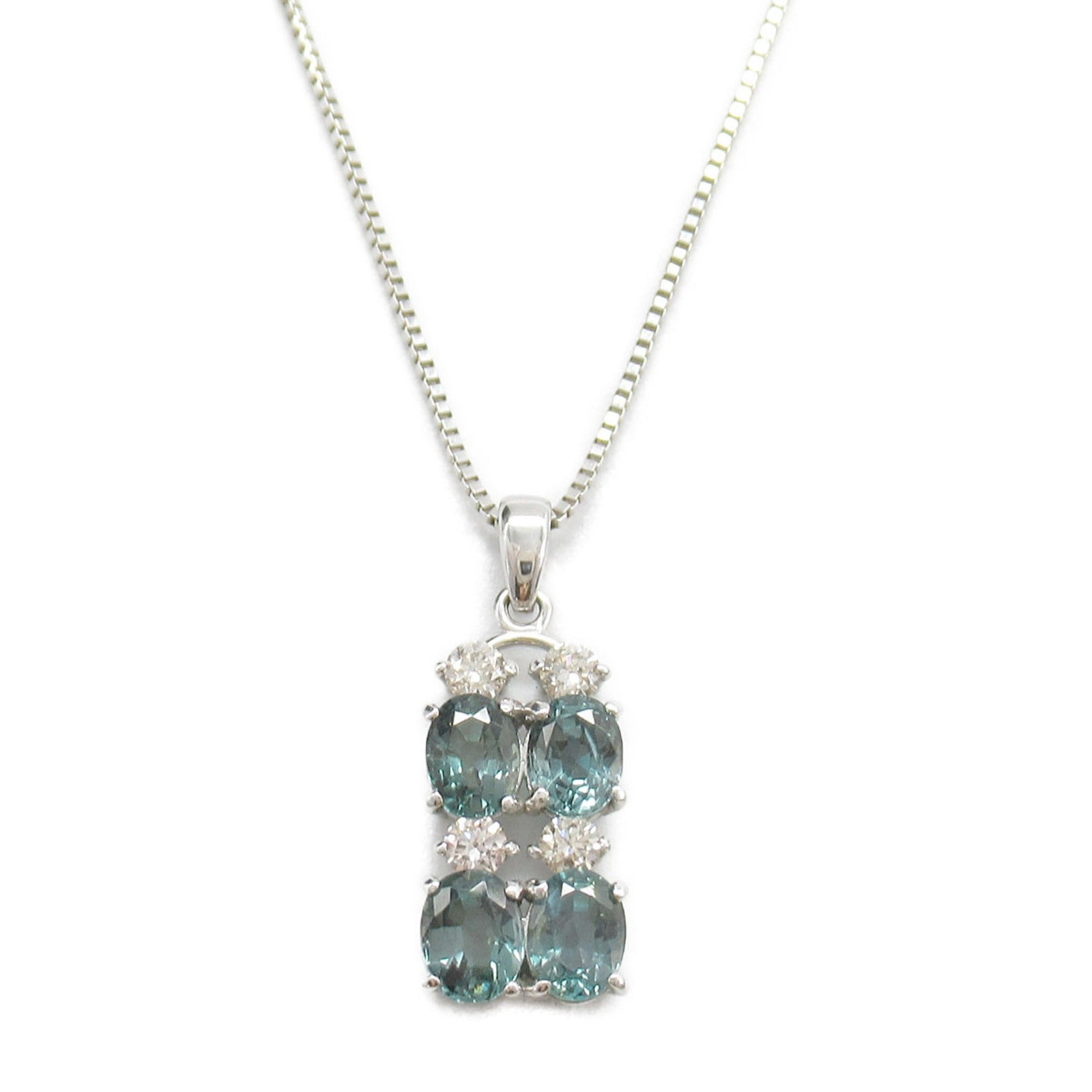 Alexandrite Diamond Necklace K18WG White Gold