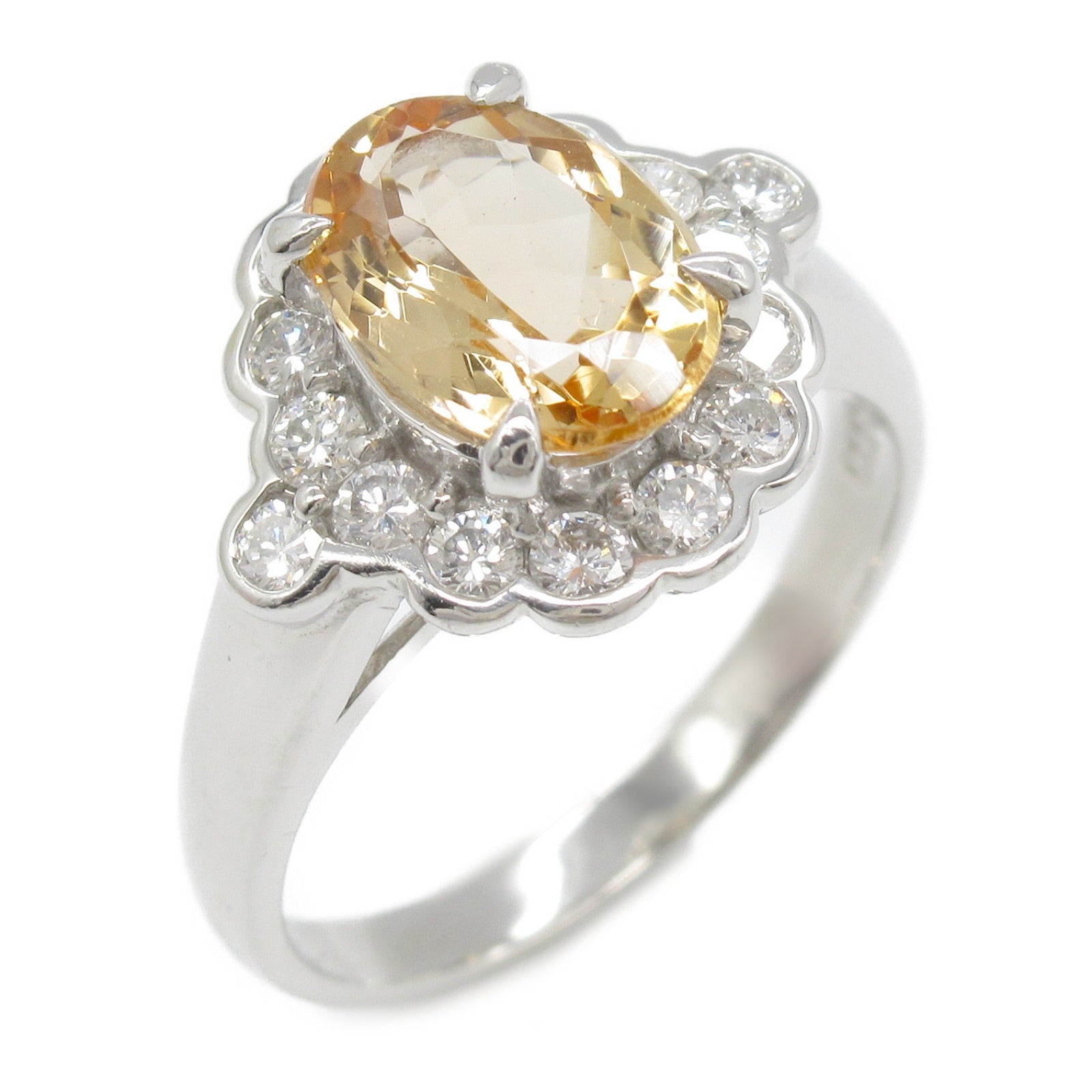 Imperial Topaz Diamond Ring Pt900 Platinum