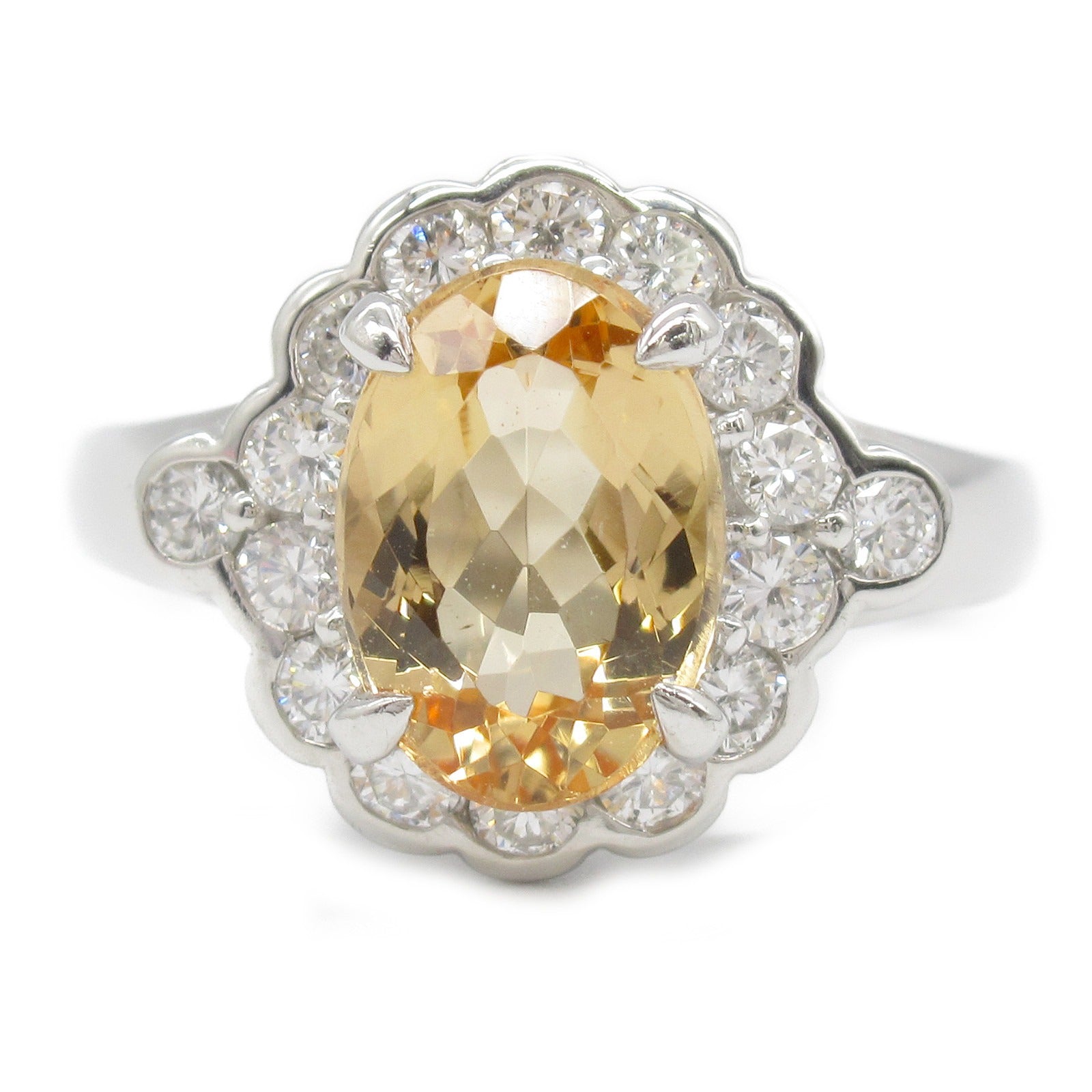 Imperial Topaz Diamond Ring Pt900 Platinum