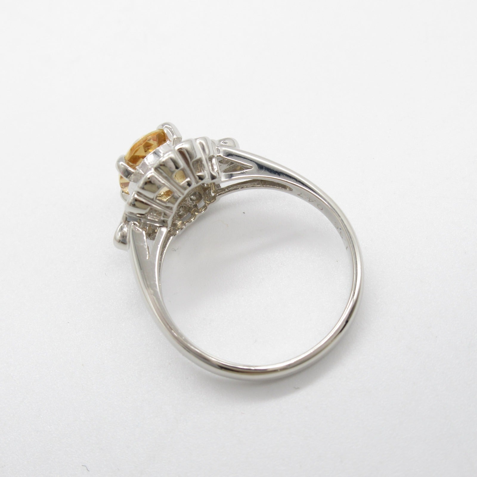 Imperial Topaz Diamond Ring Pt900 Platinum