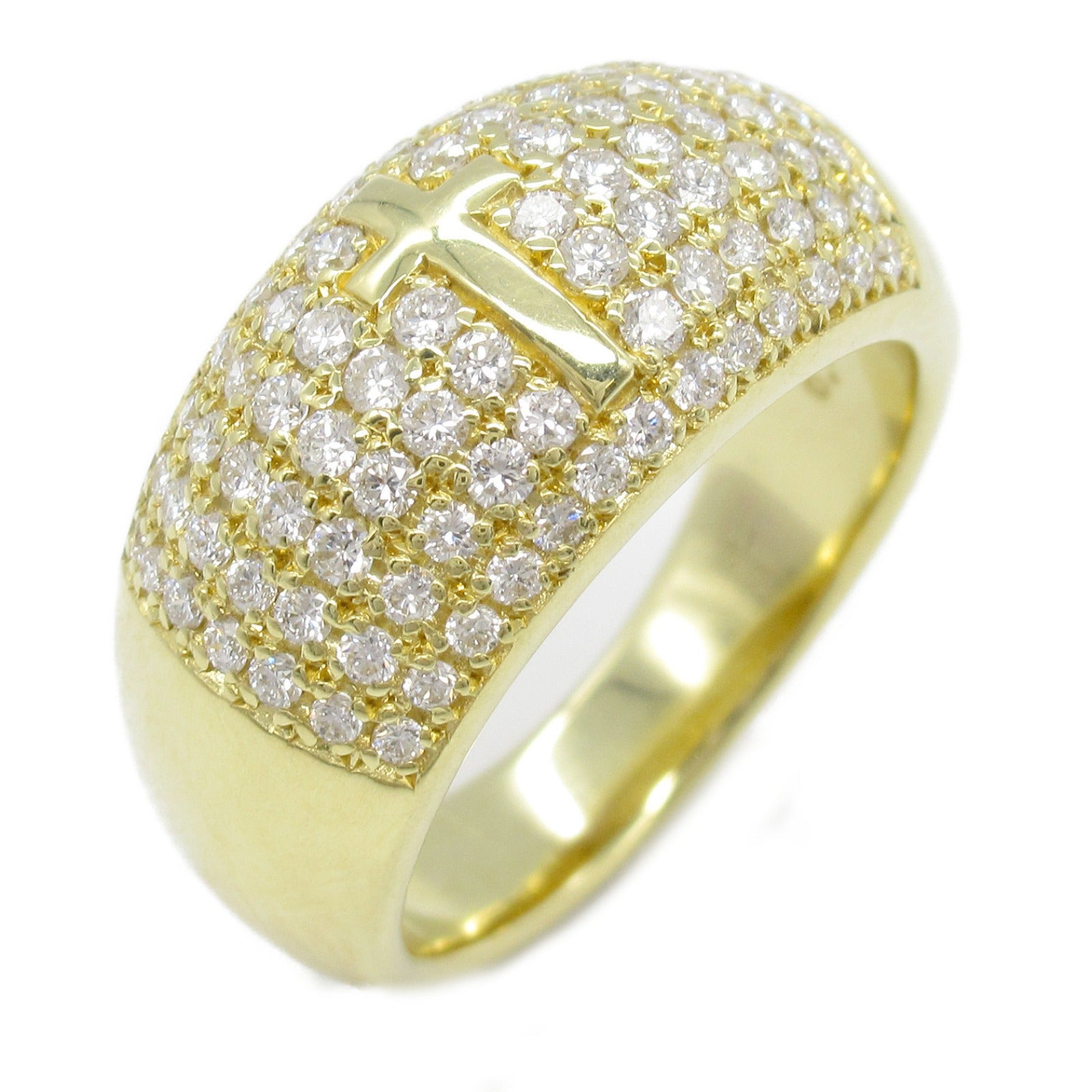 K18 Yellow Gold Diamond Ring Jewelry