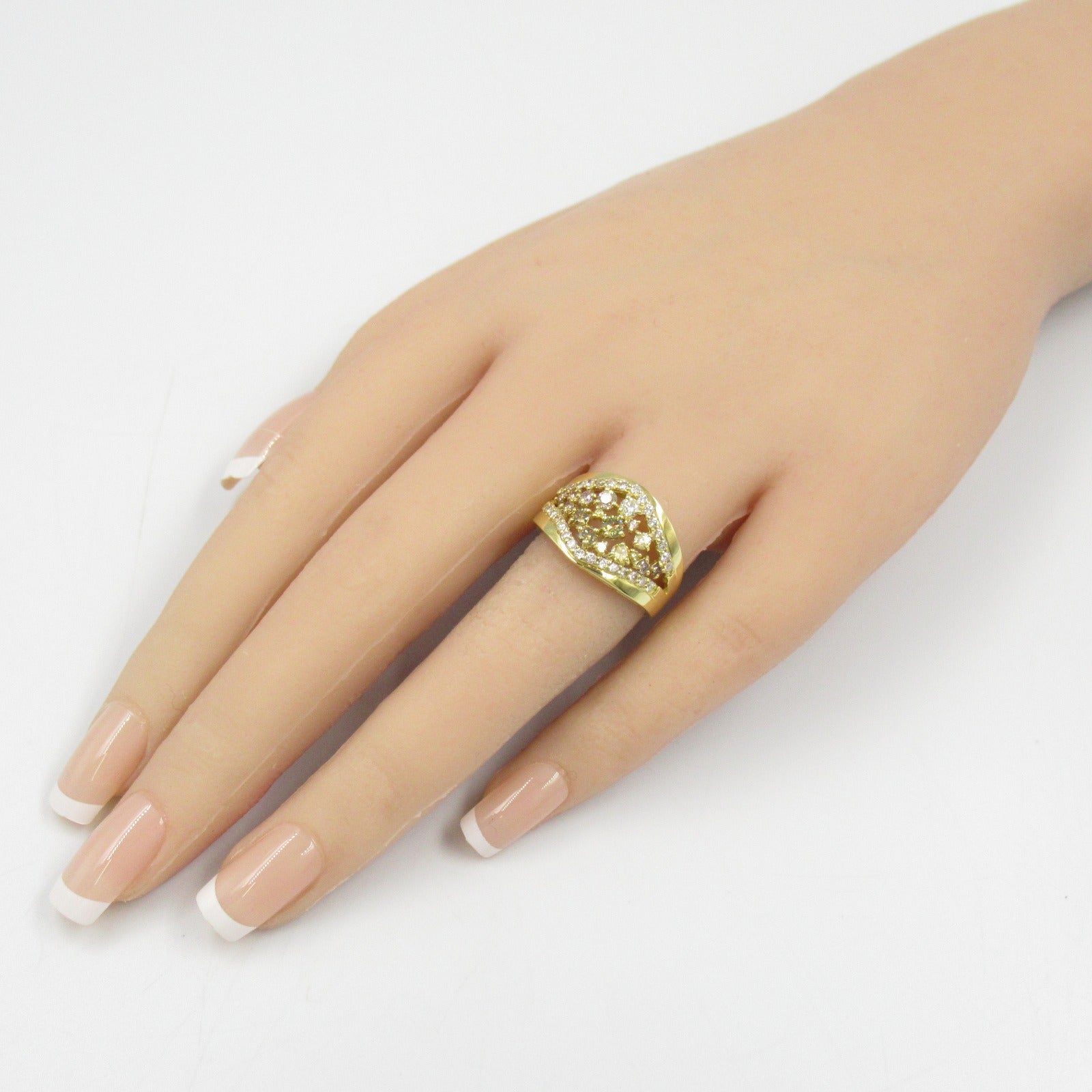 K18 Yellow Gold Diamond Ring Jewelry