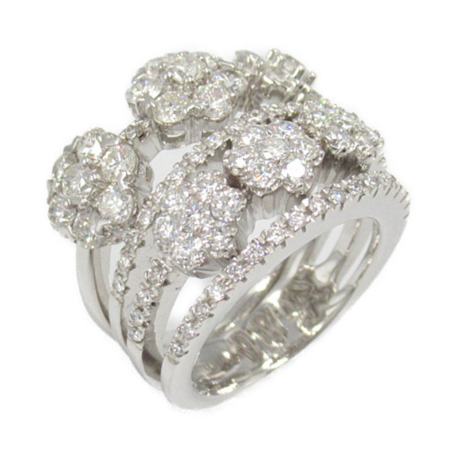 K18WG White Gold Diamond Ring Jewelry