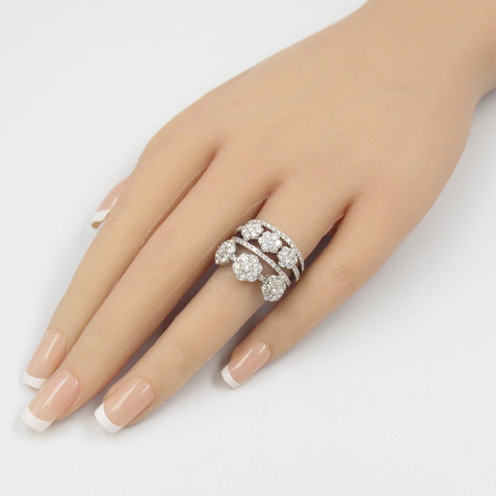 K18WG White Gold Diamond Ring Jewelry