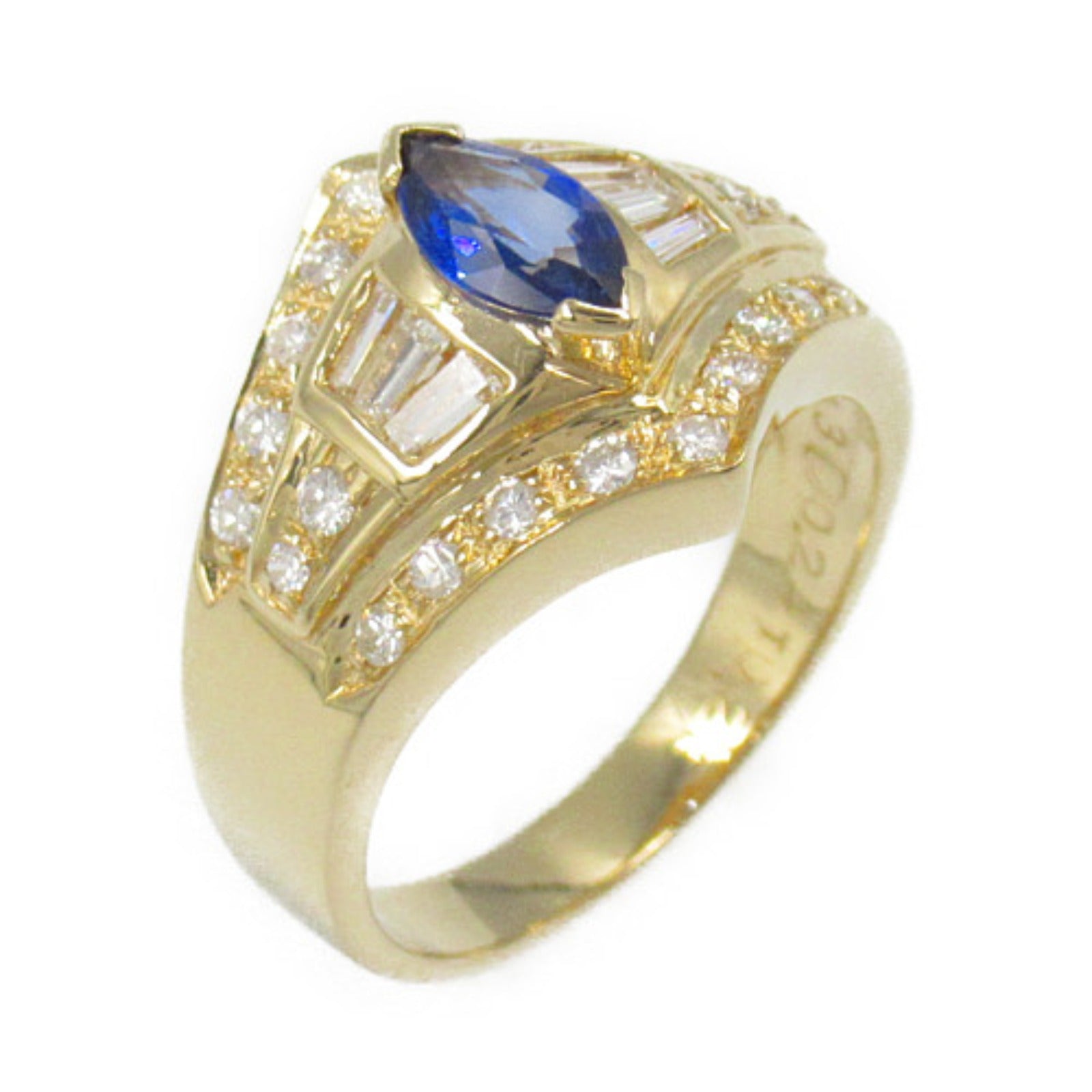 Sapphire Diamond Ring K18 Yellow Gold