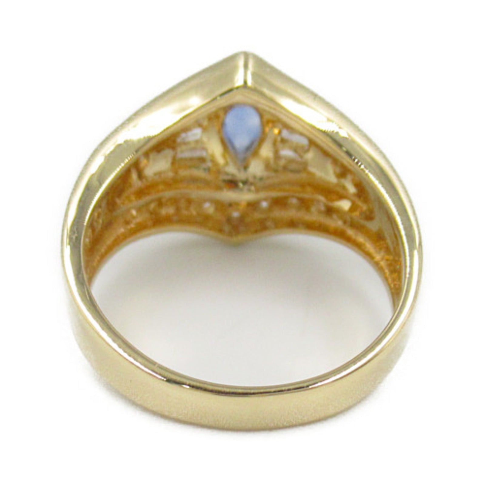 Sapphire Diamond Ring K18 Yellow Gold