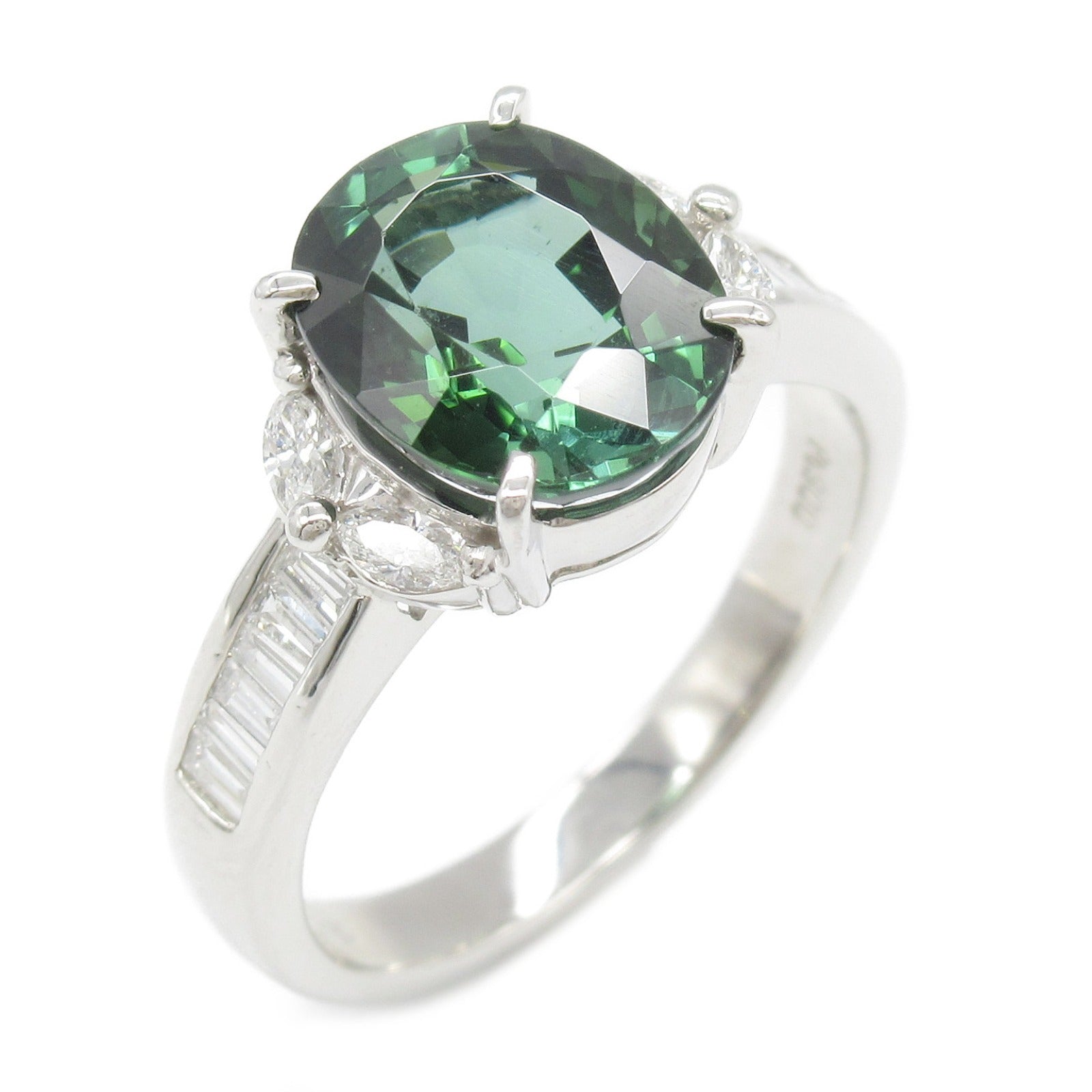 Platinum Tourmaline Diamond Ring