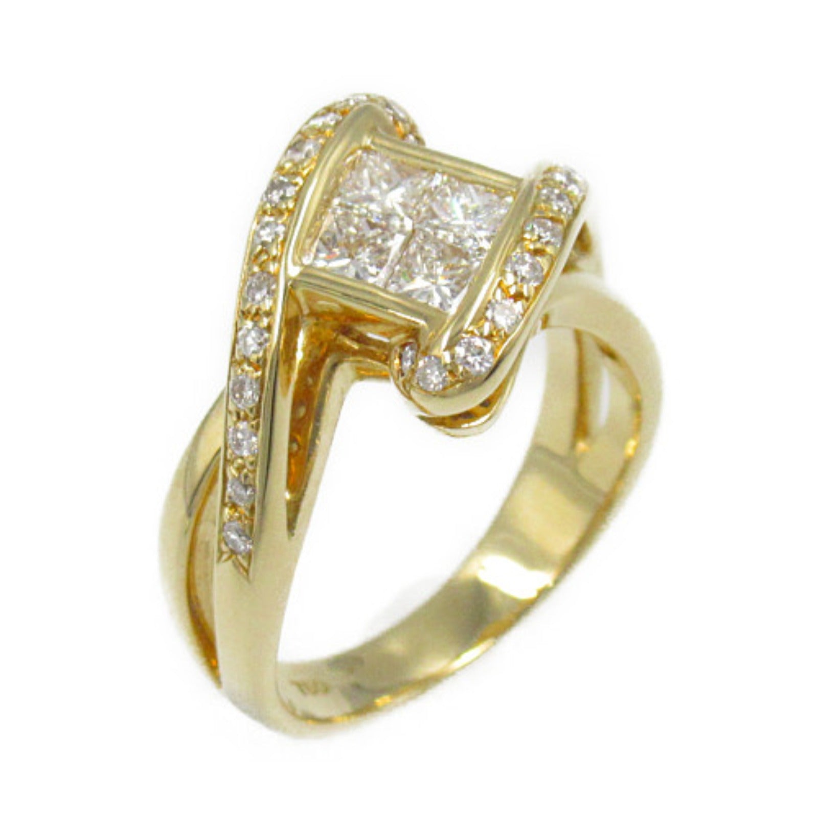 K18 Yellow Gold Diamond Ring Jewelry