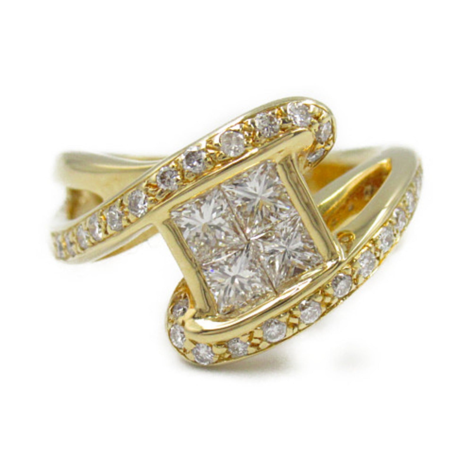 K18 Yellow Gold Diamond Ring Jewelry