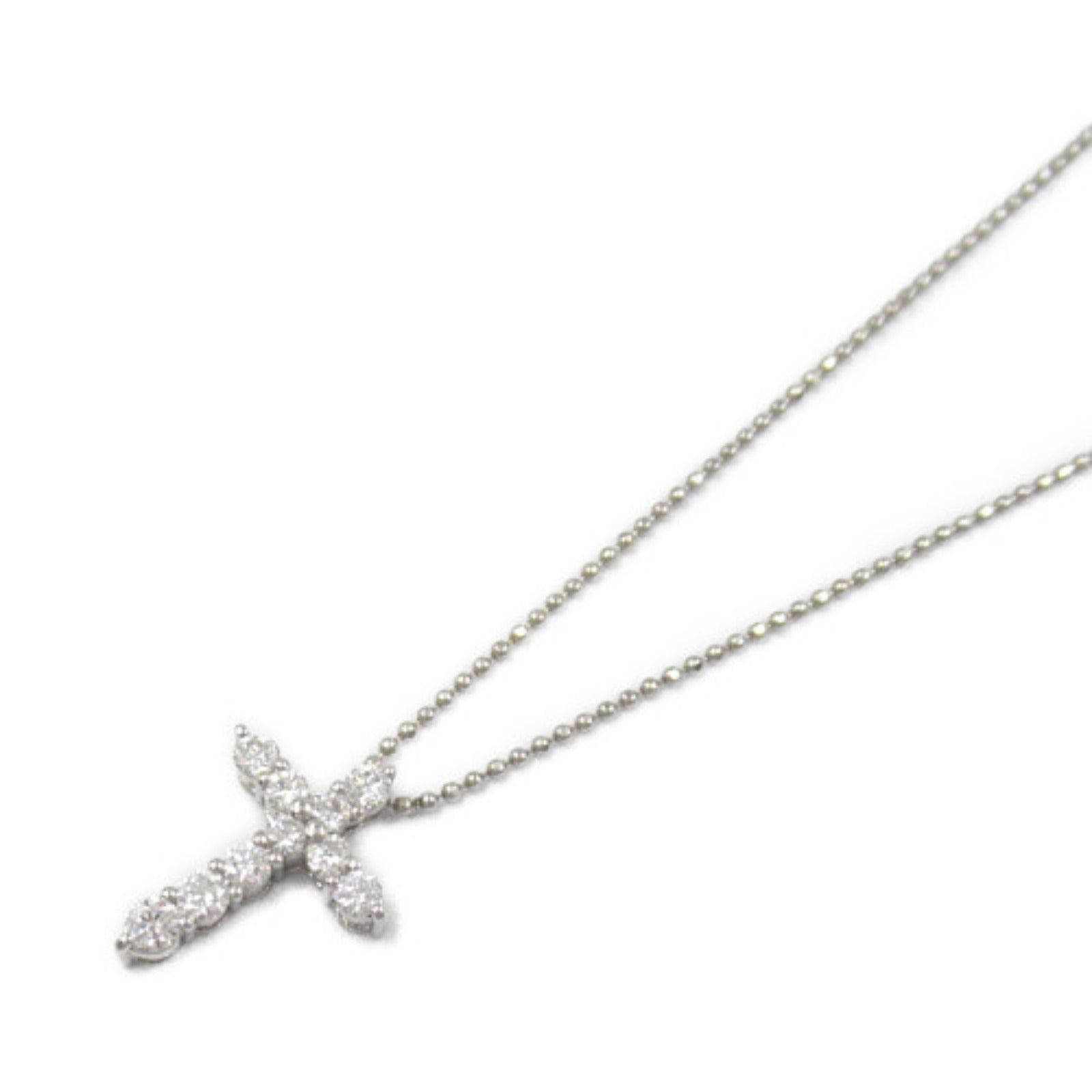 K18WG White Gold Diamond Necklace Jewelry