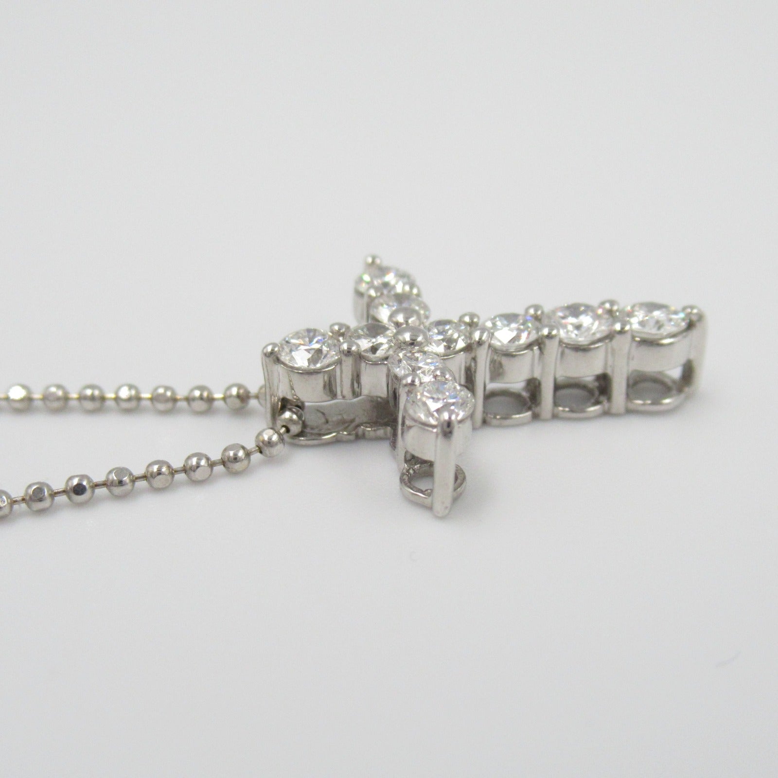 K18WG White Gold Diamond Necklace Jewelry