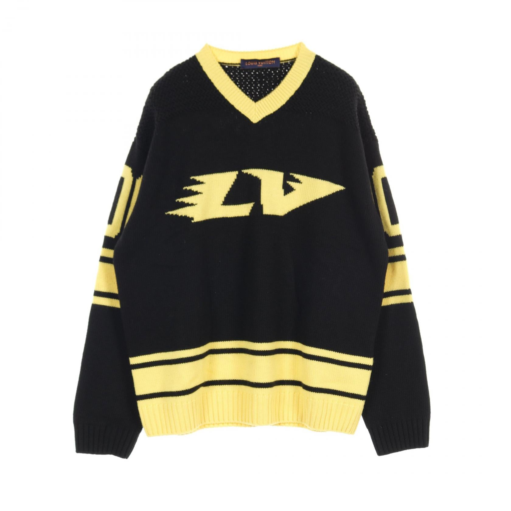 Louis Vuitton Wool Intarsia Football Knit Top