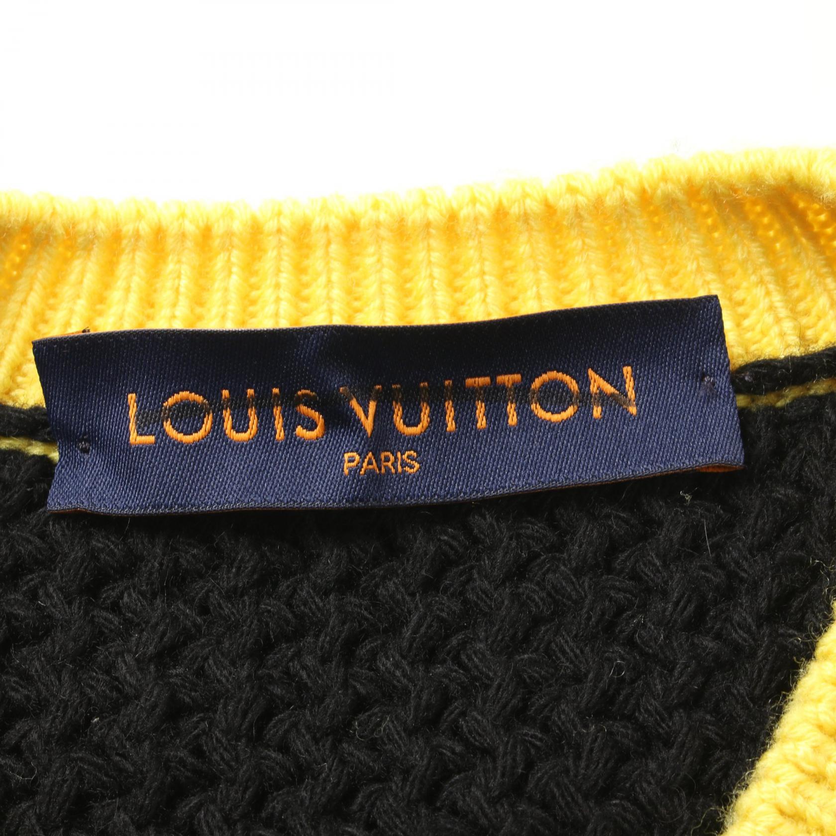 Louis Vuitton Wool Intarsia Football Knit Top