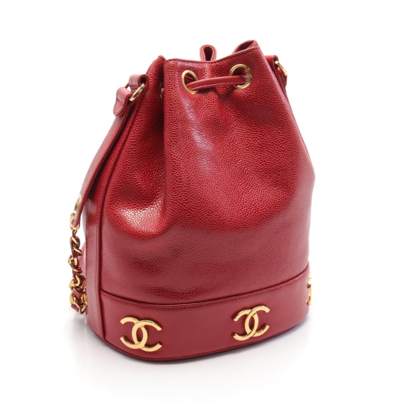 Chanel Triple Coco Mark Shoulder Bag Red