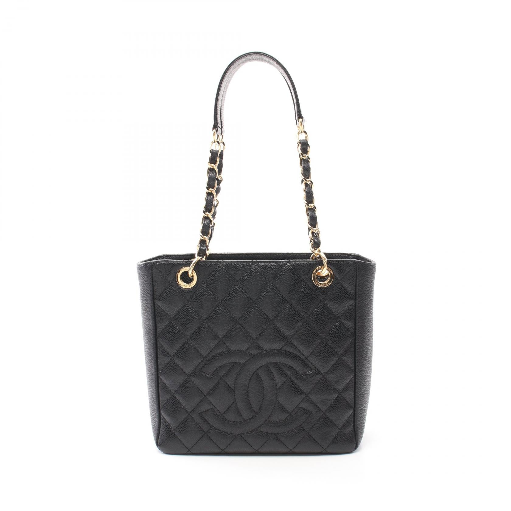 Chanel Matelasse PST Tote Bag Black Caviar Leather