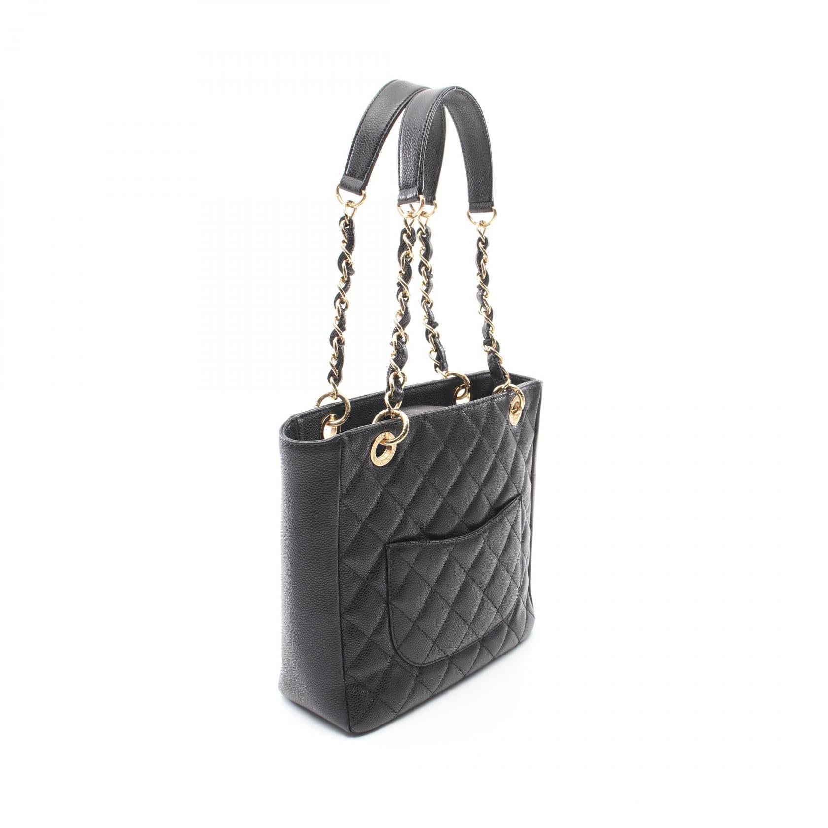 Chanel Matelasse PST Tote Bag Black Caviar Leather