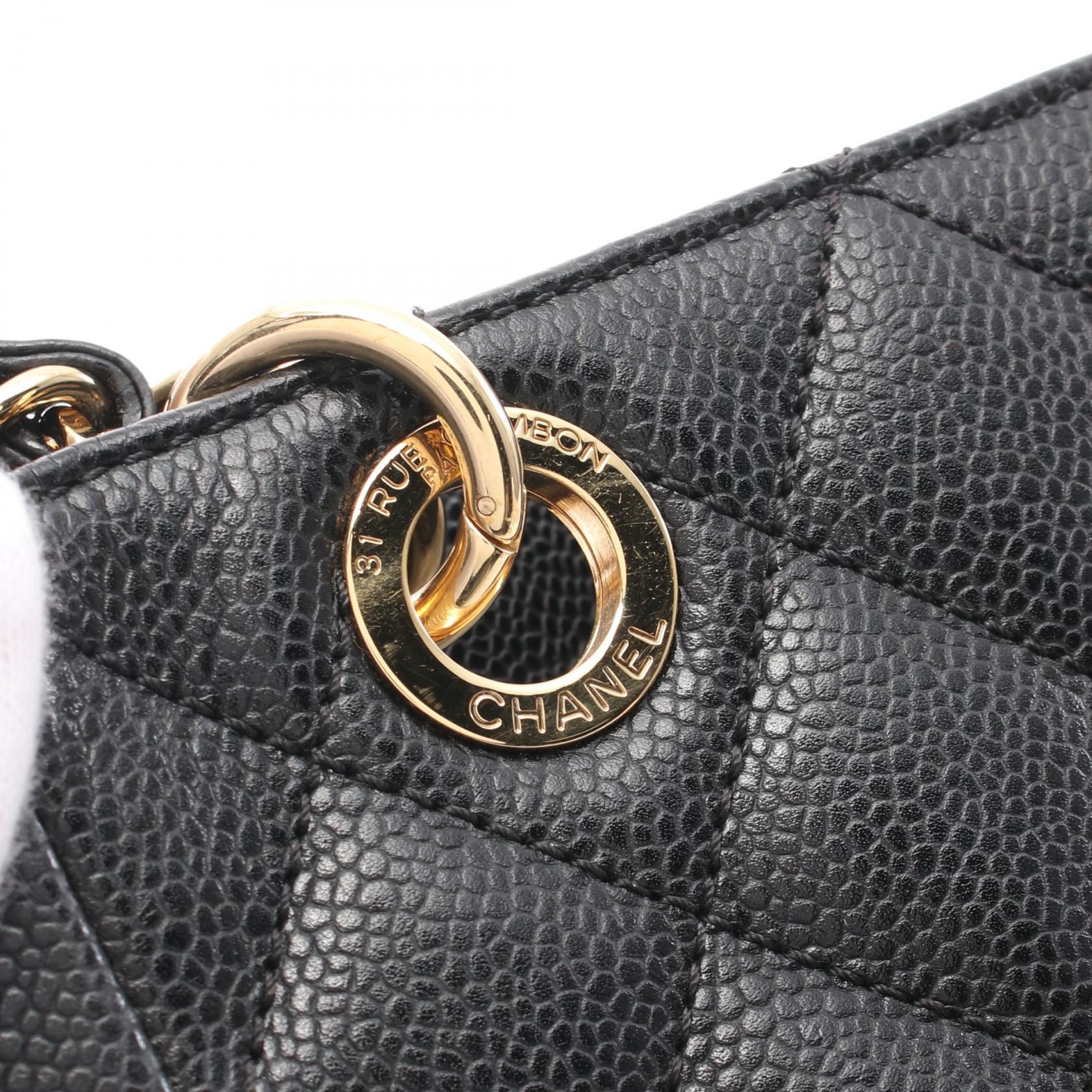 Chanel Matelasse PST Tote Bag Black Caviar Leather