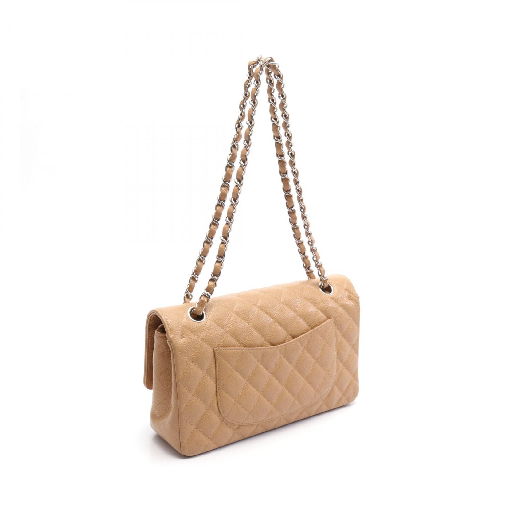 Chanel Caviar Skin Matelasse W Flap Shoulder Bag