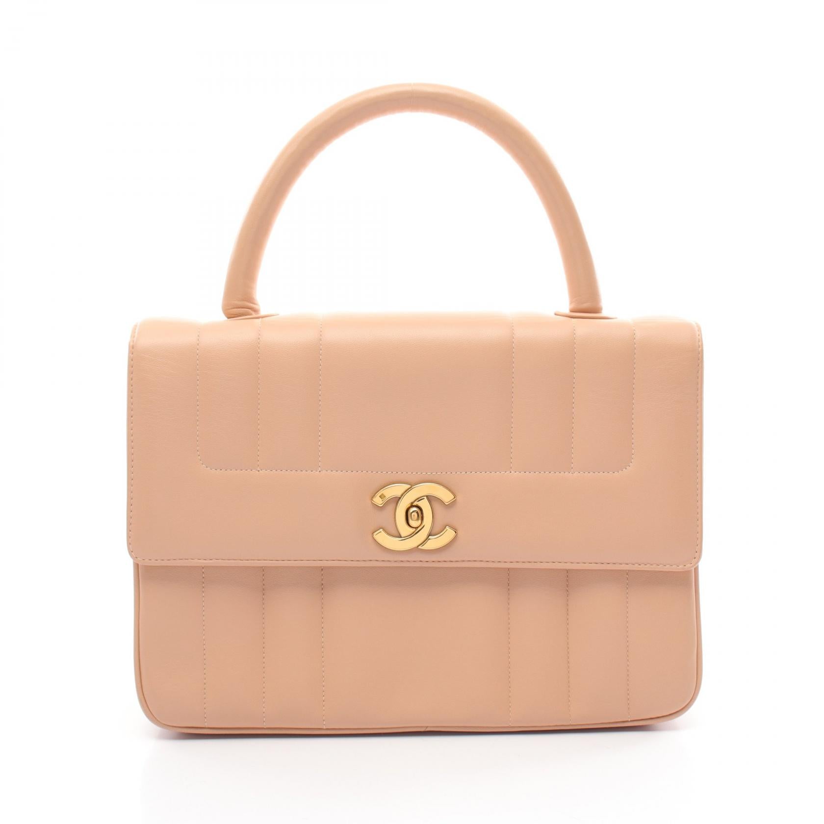 Chanel Mademoiselle Lambskin Handbag Beige