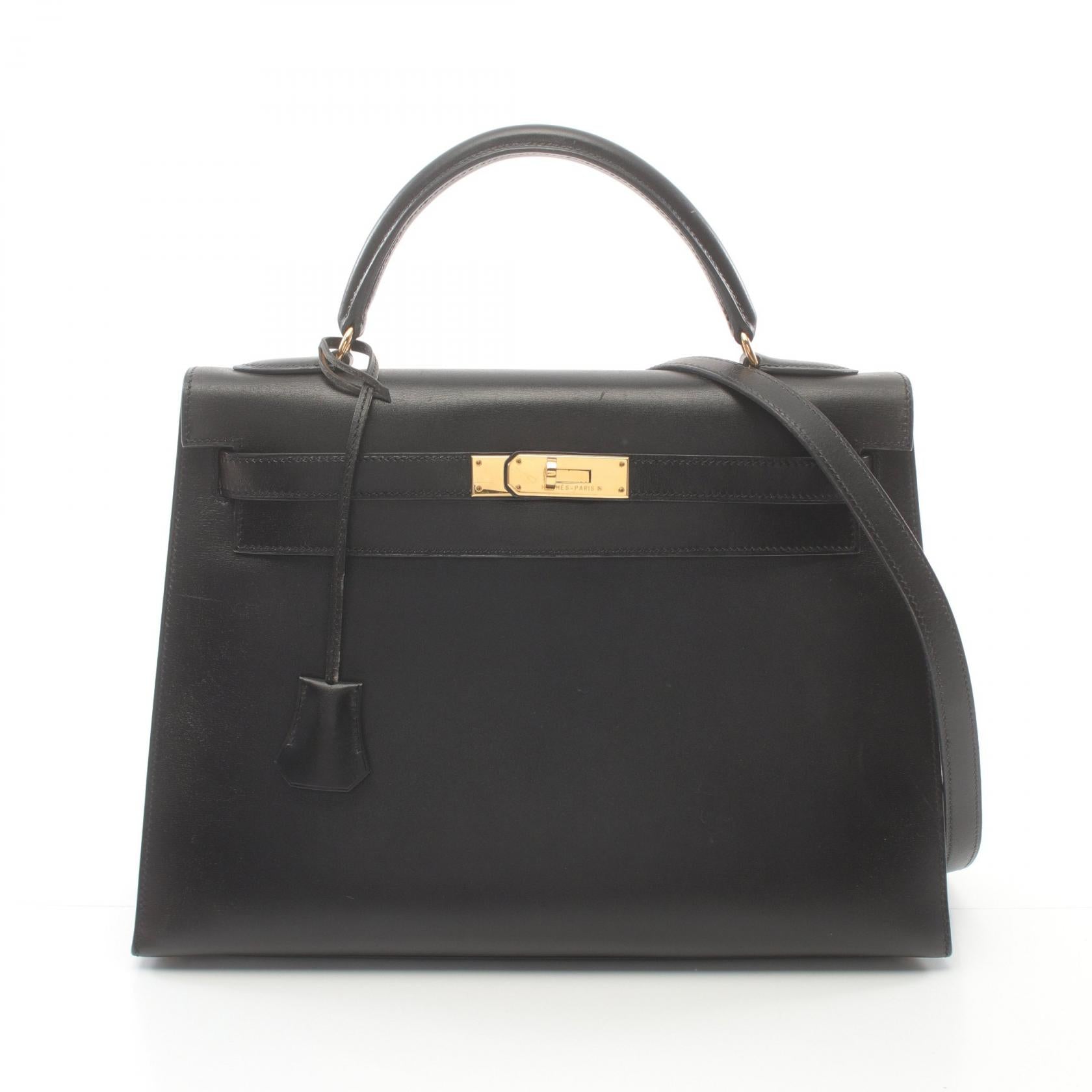 Hermes Kelly 32 Handbag Black Leather