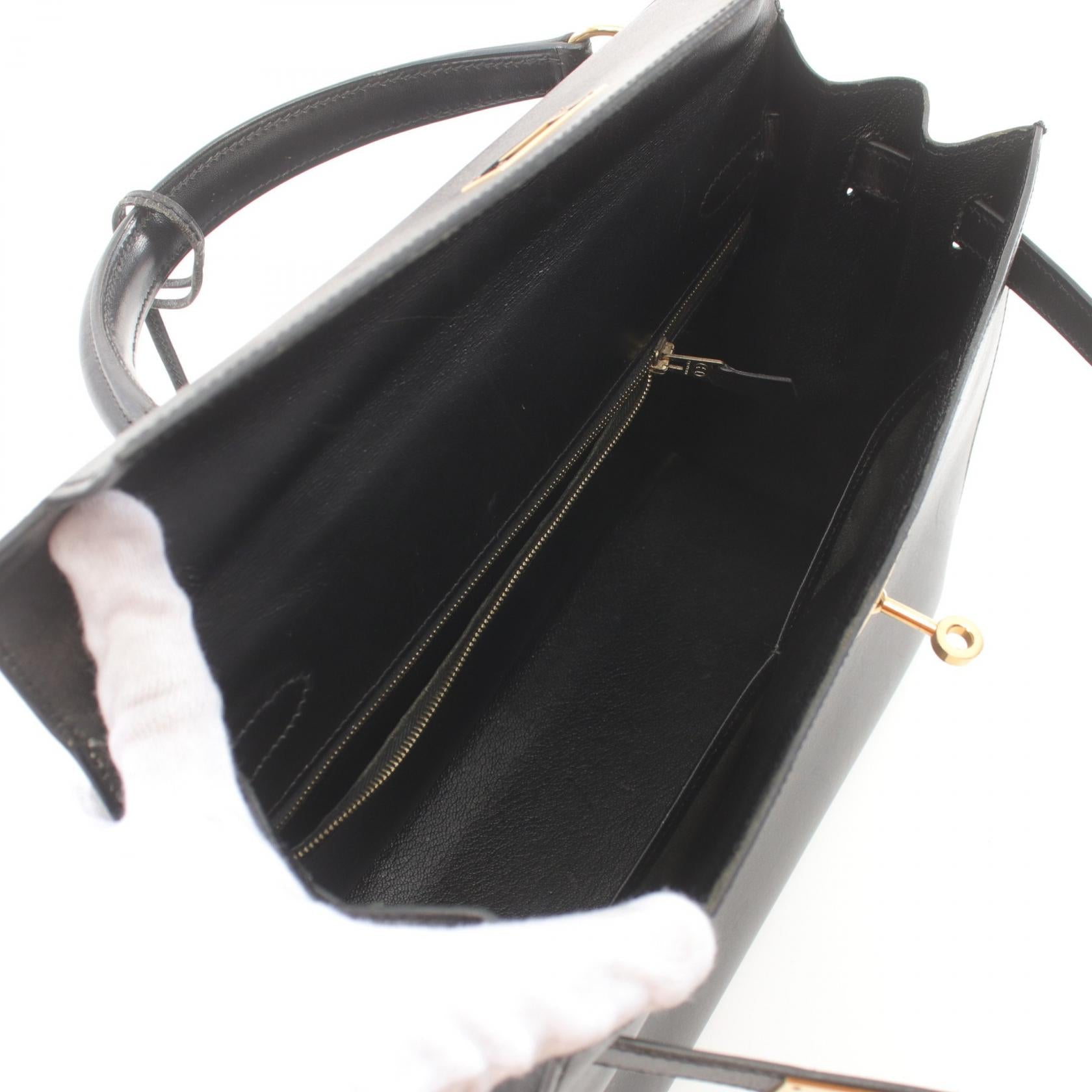 Hermes Kelly 32 Handbag Black Leather