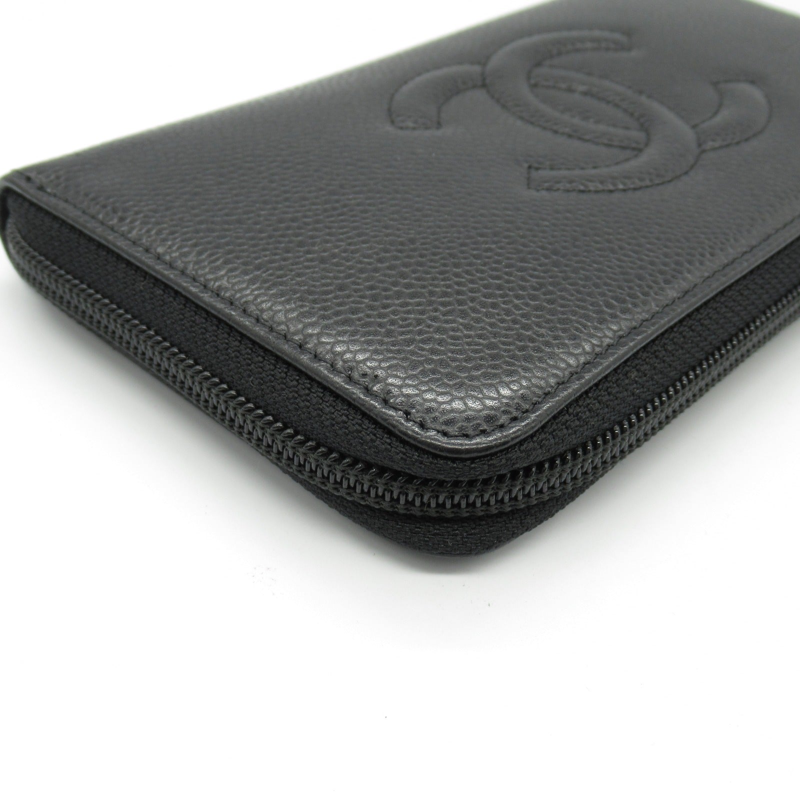 Chanel Leather Grain Calfskin Round Wallet