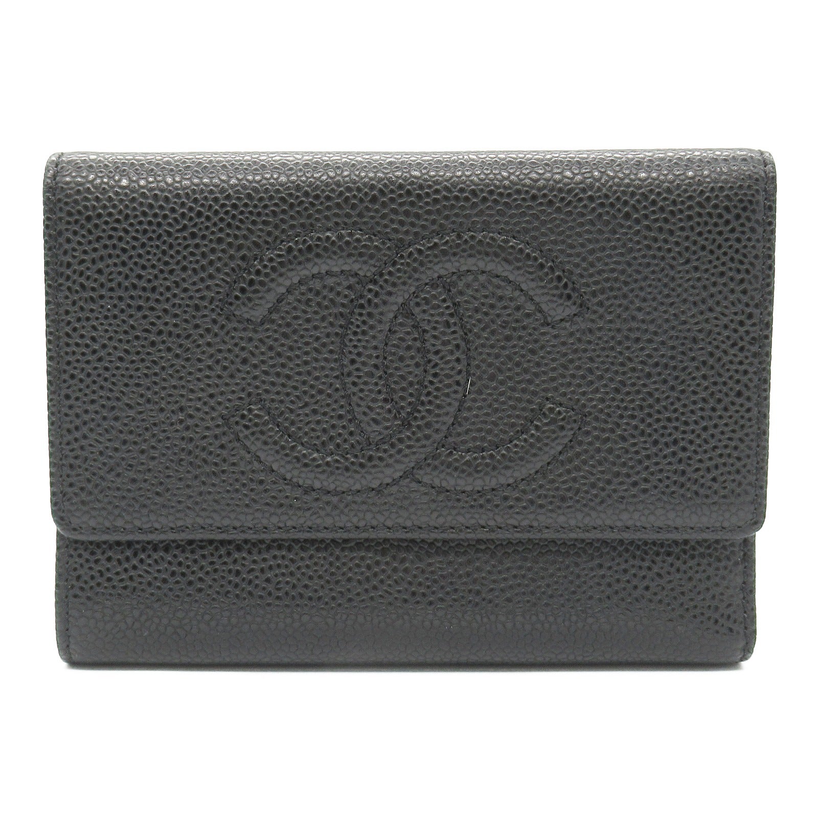 Chanel Leather Trifold Wallet Black