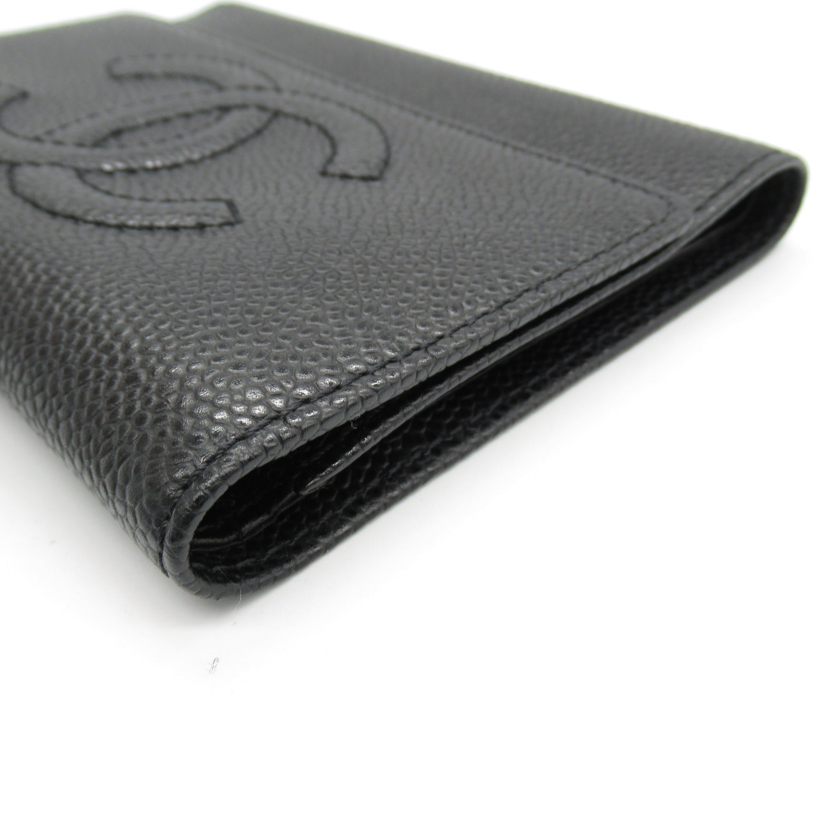 Chanel Leather Trifold Wallet Black