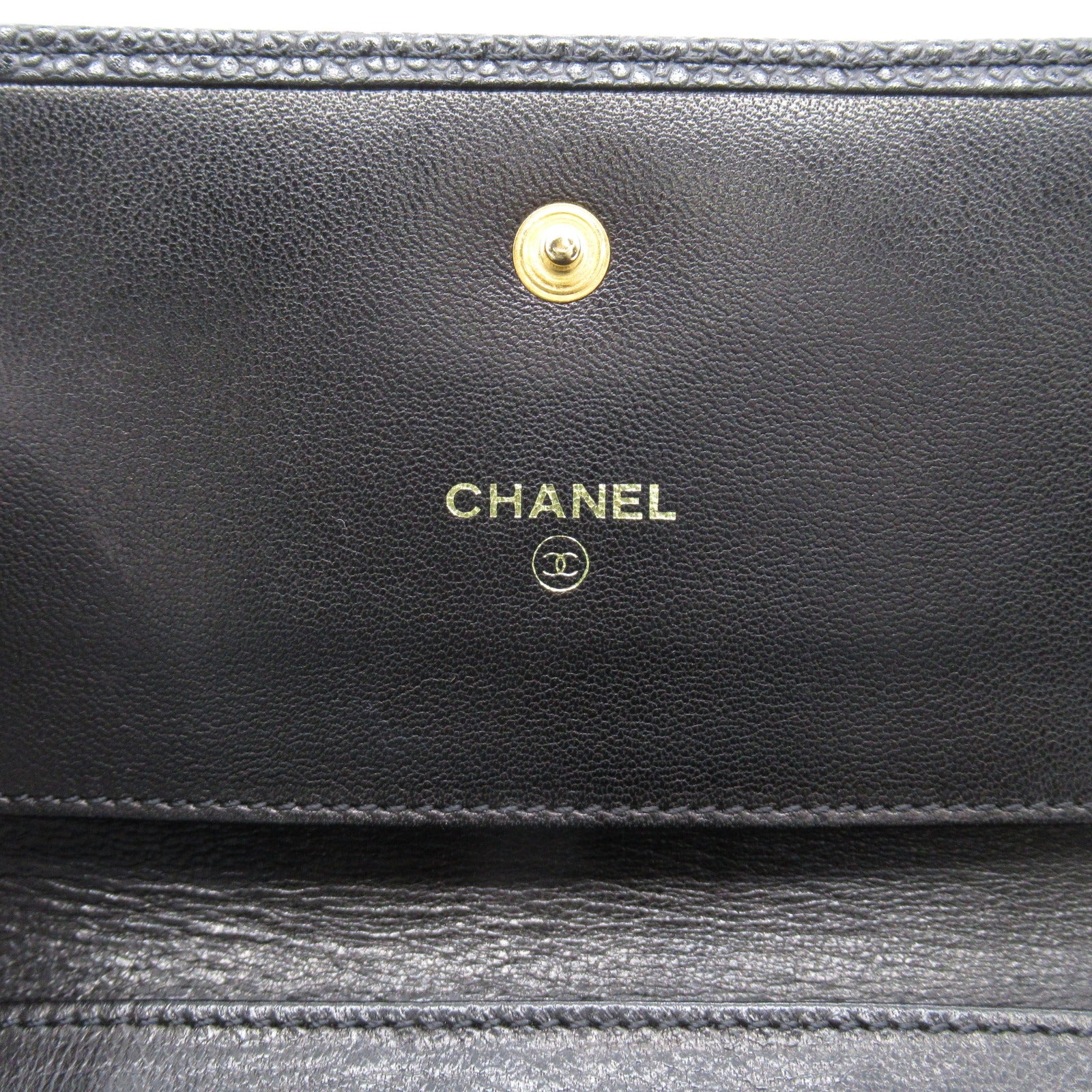 Chanel Leather Trifold Wallet Black